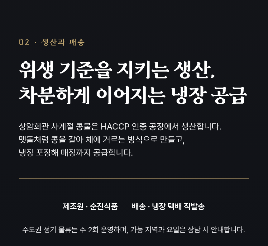 HACCP 인증과 신선 배송